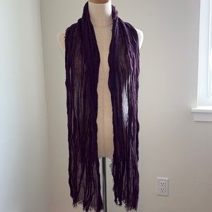 Deep Purple Frayed Scarf